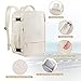 Sinaliy Travel Backpack for Women, Expandable 40L Carry on Flight Approved Backpack, 17 Inch Laptop Waterproof Travel Bag for College, Travel, Work, Beige