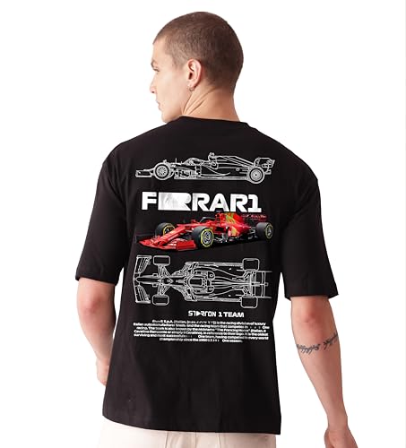 Image of Unisex Cotton T-Shirt from ula 1 Supercar Speed Graphic Print Oversized Fit
