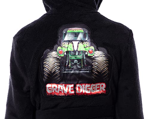 Monster Jam Robe Toy Trucks Boys' Grave Digger Fleece Plush Hooded Bathrobe4