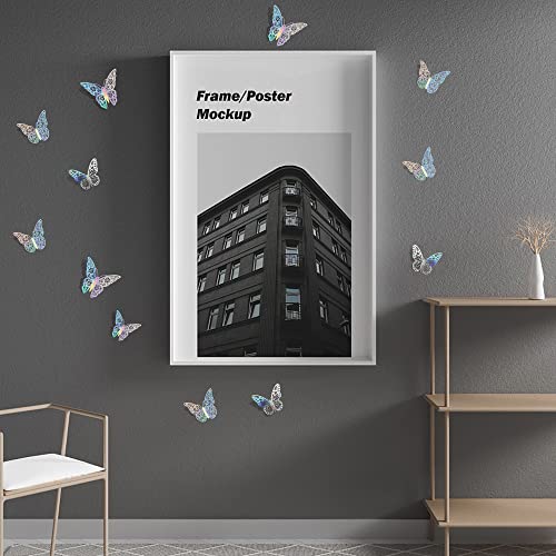 image for SAOROPEB 3D Wall Decor, 72 Pcs 3 Sizes 3 Styles, Removable Butterfly S