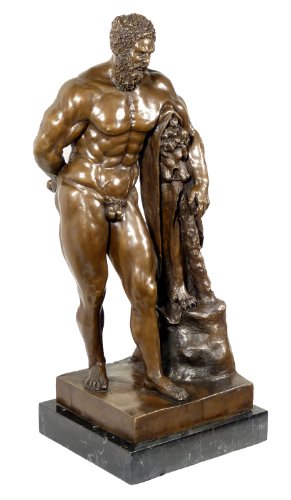 Kunst & Ambiente Greek Mythologic Bronze Figure - Farnese Hercules - Signed Glycon
