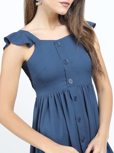 Image of Tokyo Talkies Women's Sleeveless Sweet Heart Neck Solid Dresses | Stylish Dresses | Casual Dresses
