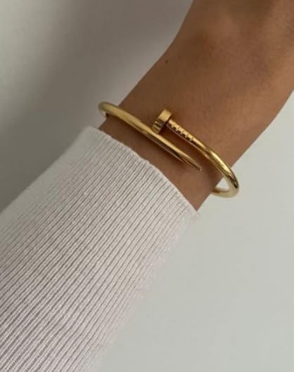 Image of Bamboo Pattern Bracelet for Women | Premium Gold Plated Cuff Bracelet | Minimalist Designer Jewellery for Daily & Party | Gift for Her