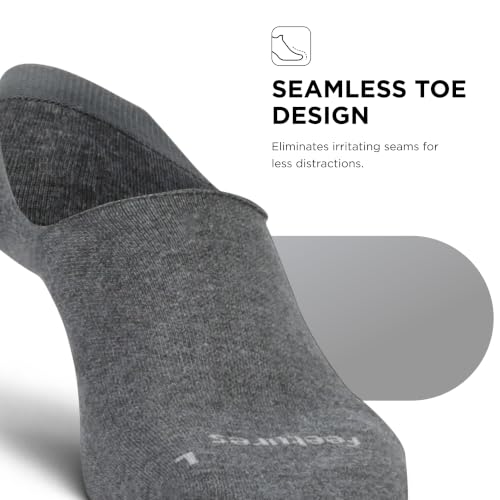 Image of Feetures Everyday Men's Ultra Light Invisble No Show Sock, Gray, XL