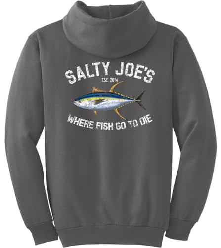 SALTY JOES Men's Tuna Logo Pullover Hooded Sweatshirts