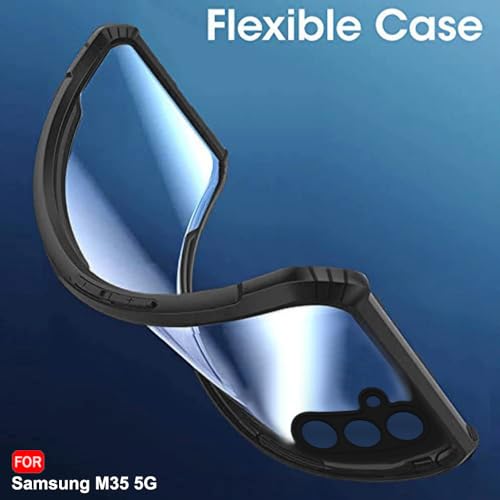 TheGiftKart Shockproof Crystal Clear Back Cover Case for Samsung Galaxy M35 5G | 360 Degree Protection | Protective Design | Transparent Back Cover Case for Samsung M35 5G (PC & TPU, Black Bumper) 8 41GZlISwPML