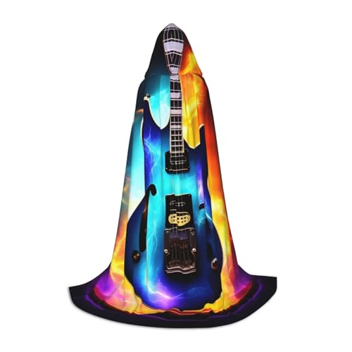 Cape Renaissance pour Halloween et festivals costumés avec motif guitare