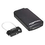 Amazon Basics Portable Storage Lock Box, Black, 1-Pack