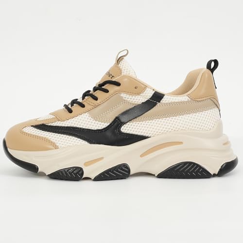 Niluber Women's Chunky Platform Sneakers-Slip On Breathable Running Shoes-Lightweight Glitter Rhinestone White Black Walking Shoes2