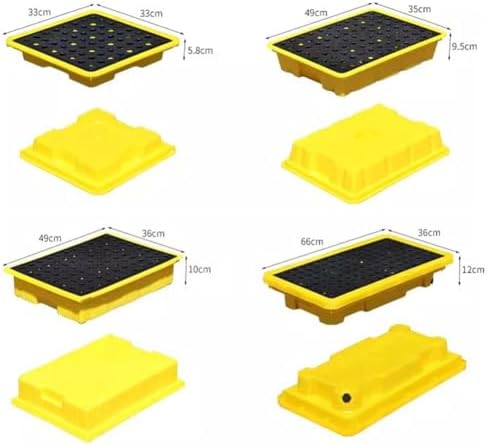 Industrial Drum Spill Containment Pallet, Leak Proof Modular Platform for Safe Oil Storage and Spill Prevention,33 * 33 * 5.8cm