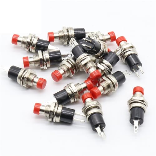 Bouton-poussoir momentané SPST rouge DC 50V pour vos créations de domotique et modélisme