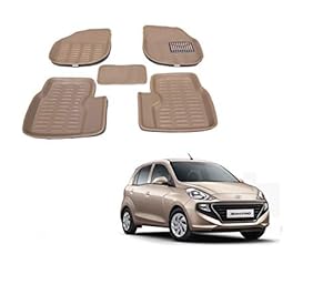 KOZDIKO TPE Car Foot Mats for Hyundai Santro (2018-Present), Beige, Large