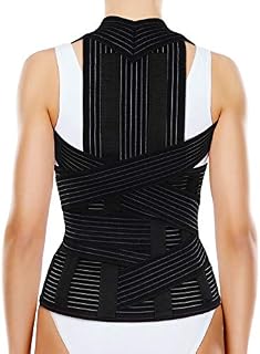 ORTONYX Full Back Support Brace with Removable Dorso-Lumbar Pad - Upper and Lower Back Pain Relief, Thoracic Kyphosis, Rounded Shoulders, Posture Correction/M