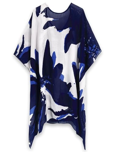 Moss Rose Women's Beach Kaftan Dresses Kimono Swimsuit Cover up for Bathing Suit with Floral Pattern2