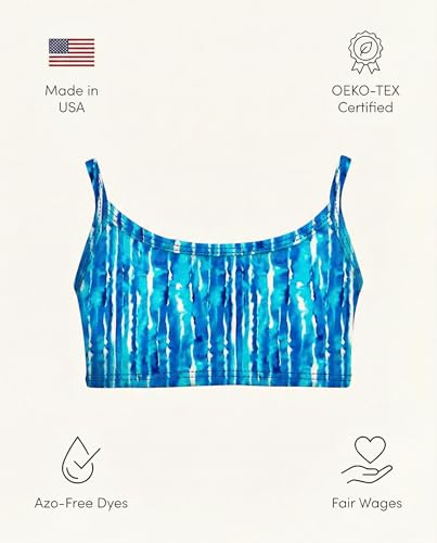 Image of City Threads Girls Bikini Top Only UPF 50+, Bathing Suit Top for Girls, Made in the USA