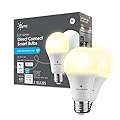 GE CYNC Smart LED Light Bulbs, Soft White, Bluetooth and Wi-Fi, Works with Alexa and Google, A19 (2 Pack)