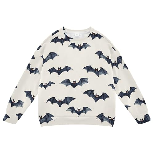 JUNZAN Halloween Bats Beige Little Kids Sweatshirts Hoodies Long Sleeve Fall Tops Shirts Party 4T
