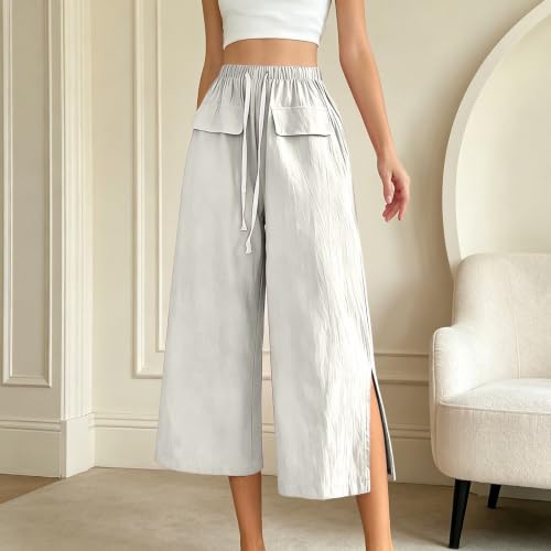 Pantalones capri mujer para evitar el calor con tejido de algodon comodo 3