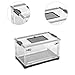 Bothyi Clear Folding Reptile Tank Habitat Breeding Tank Multifunctional Front Knob Door Desktop Pet Enclosure Ventilated Box, Black L