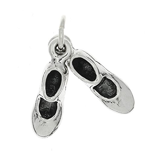 LGU Sterling Silver Oxidized 3D Pair of Tap Shoes Charm