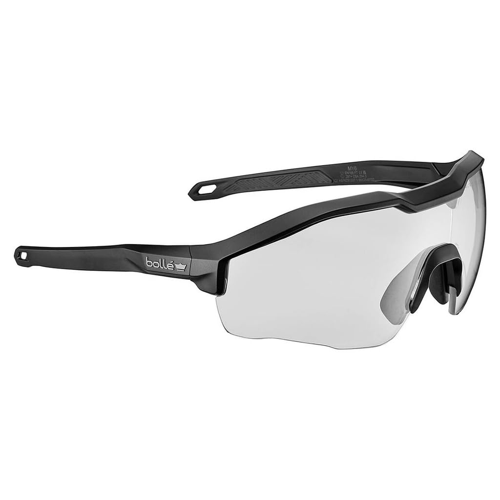 Genérico Bollé MY6 Gafas Balísticas, airsoft y paintball, Lente Transparente, Montura Negra, 37g, Diseño Envolvente