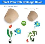 10cm Des pots de tourbe, 130 Pot de démarrage de graines de Pcs avec trous de drainage, boîte ronde de chambre de bébé de semis, petit bac de démarrage des semences en vrac, récipient de germination de jardin avec bonus 130 Étiquettes végétales
