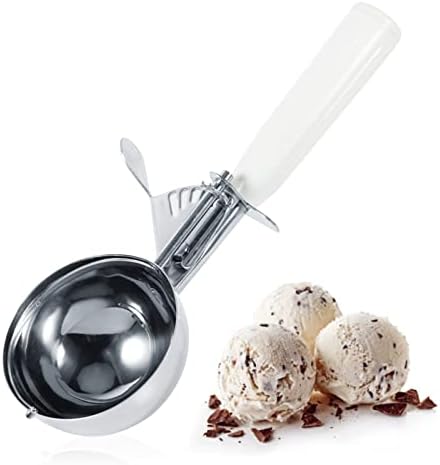 Uadme Edelstahl Eisportionierer Mit Auslöser - 5,5cm Gelb Für Eiskugeln Sorbets Portionierung