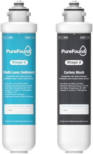 2 Stage Replacement Filters Compatible with All Avalon Bottleless Water Coolers Filters, 1500 Gallons, 2 Count（1 Set）