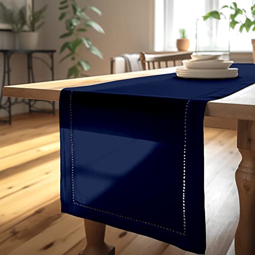 Encasa XO Dining Table Runner 13x59 in, Scotch Blue, 32x150 cm