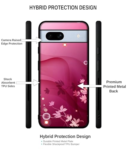 Image of Pink Abstract Design Premium 2D Printed Metal Back Case Cover for Google Pixel 7A 5G