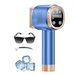 Épilateur Lumière Pulsée avec Fonction de Refroidissement, Épilation Laser sans Douleur avec 9 Niveaux D'énergie pour Femmes et Hommes, Visage, Aisselles, Bikini, Jambes, Corps, Blau