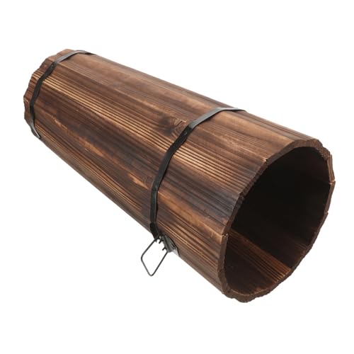 Porte-parapluie en bois marron vintage grande capacité pour décoration entrée