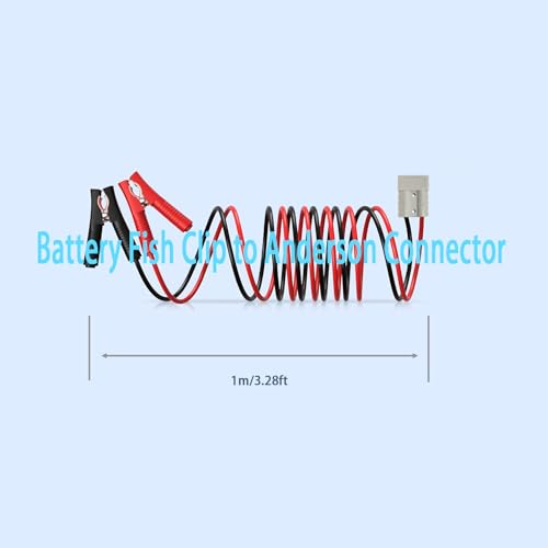 image for GUIRUIMOON 10AWG Battery Alligator Clip, 50A Anderson to Alligator Cli