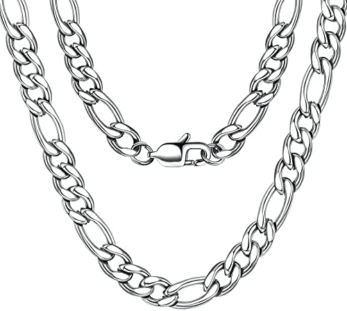 KALVICA Catena Figaro da Uomo in Acciaio Inossidabile Chunky Miami Collana A Catena Cubana per Uomo Donna Collana Catena Cubana Grossa Robusta Larghezza 5/8/11MM, Lunghezza 51/56/61/66CM Opzionale
