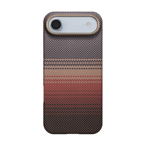 Next Store Luxury Carbon Fiber Aramid Phone Case For iPhone 17 Air 6.5-Inch Ultra-Thin Shockproof Protective Cover Lightweight Anti-Scratch Slim Design(Sunset gold)