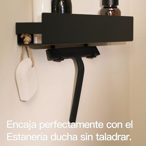 Miniatura 4 de Design Hamburgo Limpiacristales De Ducha Limpia Mamparas De Silicona Negro O Blanco Soporte Sin Taladro Diseño Moderno Para Baño 23 Cm Negro