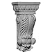 Ekena Millwork COR05X02X09CO 5-Inch W x 2 5/8-Inch D x 9 3/4-Inch H Colton Leaf Corbel , White