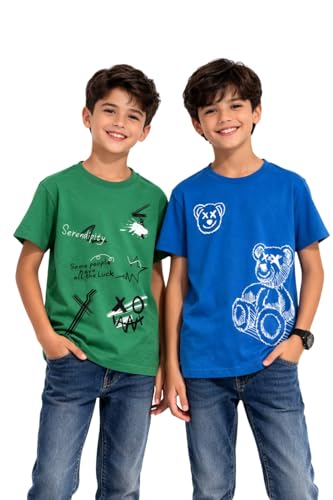 Ninos Dreams Half Sleeves Cotton Boys 2 T-Shirt Combo at ₹219 (88% Off) – Amazon