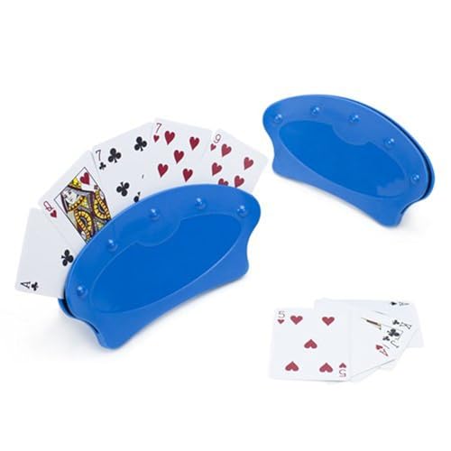 BAFOVY 4 PCS Portacartas de Póker, Portacartas de Plástico para 15 con Agarres Antideslizantes de Fieltro EVA, Portacartas Manos Libres para Juegos