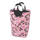 Dirty Clothes - Cesto de ropa sucia, 50 l, organizador de ropa sucia, para sala de estar, guardería, juguetes, bonito estampado de rosas rosas rosas
