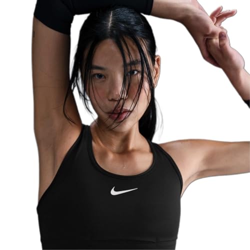 Nike Swoosh Pocket sujetador deportivo para mujer negro con bolsillos prácticos