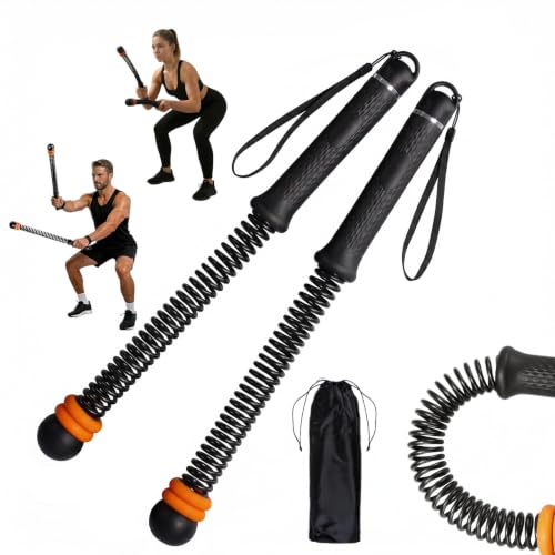 Botenflora Ropeless Battle Ropes for Home Gym, 2-Piece Weighted Cordless Workout Ropes with Adjustable Sliding Rings, Portable No-Anchor HIIT and Strength Training Equipment, Black