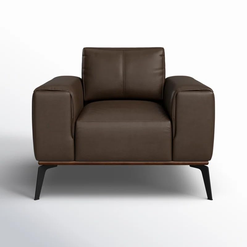 Image of LEGACY OF COMFORT Conley Leather Armchair Lounger Armchair Sofa One Seater Sofa for Living Room Offices Hotels (Brown, One Seater)