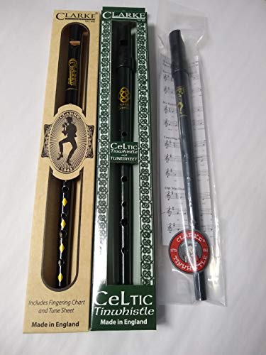 Clarke Deluxe Whistle Sampler Pack (1 Penny, 1 Celtic, and 1 Sweetone) Comes with a free AAA Musical Cleaning/Polishing Cloth