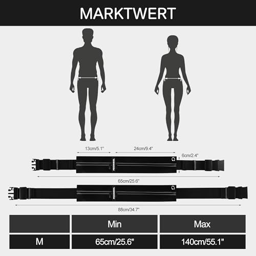 PEGINMOL Laufgürtel für Handy, Handytasche für Laufen Schwarz – Ansicht 3