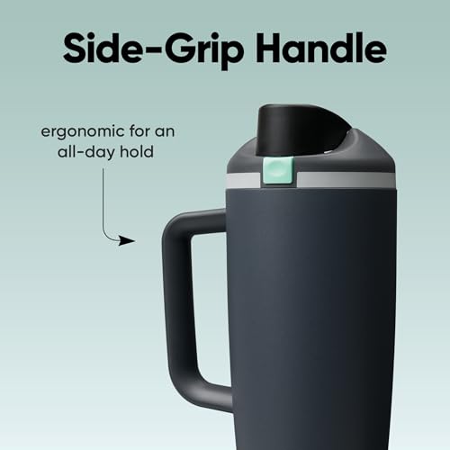 Image of Owala FreeSip Tumbler Insulated Stainless Steel Water Bottle with Built-in Straw and Side Handle, For Travel, Work, School, and Sports, 40oz, BPA Free, Leak Proof, Foggy Tide