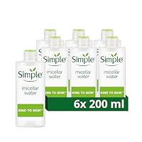 Simple Kind to Skin Cleansing Water Micellar 90% hydration boost facial cleanser and makeup remover 6x 200 ml