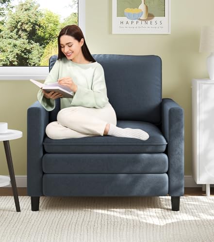 Image of Welzona 3-Layers Cloud Accent Chair, 33 inch Reading Chair, Teddy Arm Chairs