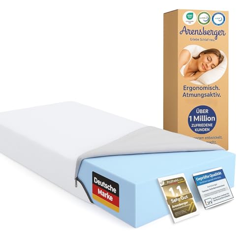 Arensberger LINA Schaumstoff Matratze 140x200 cm – 11 cm NANOCELL® Gel-Schaum – H3 Härtegrad – Atmungsaktiv – Abnehmbarer Bezug 240g/m² – Waschbar bis 60°C – Rollmatratze Komfortmatratze