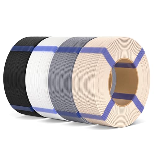 Image of ELEGOO Matte PLA Refill Filament Bundle 1.75mm 4KG, 3D Printer Filament No Spool High Dimensional Accuracy,3D Printing PLA for Reusable Spool Refilling Black /White /Slate Grey /Beige